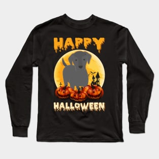 Labrador Halloween Scary Moon Pumpkin Costume Long Sleeve T-Shirt